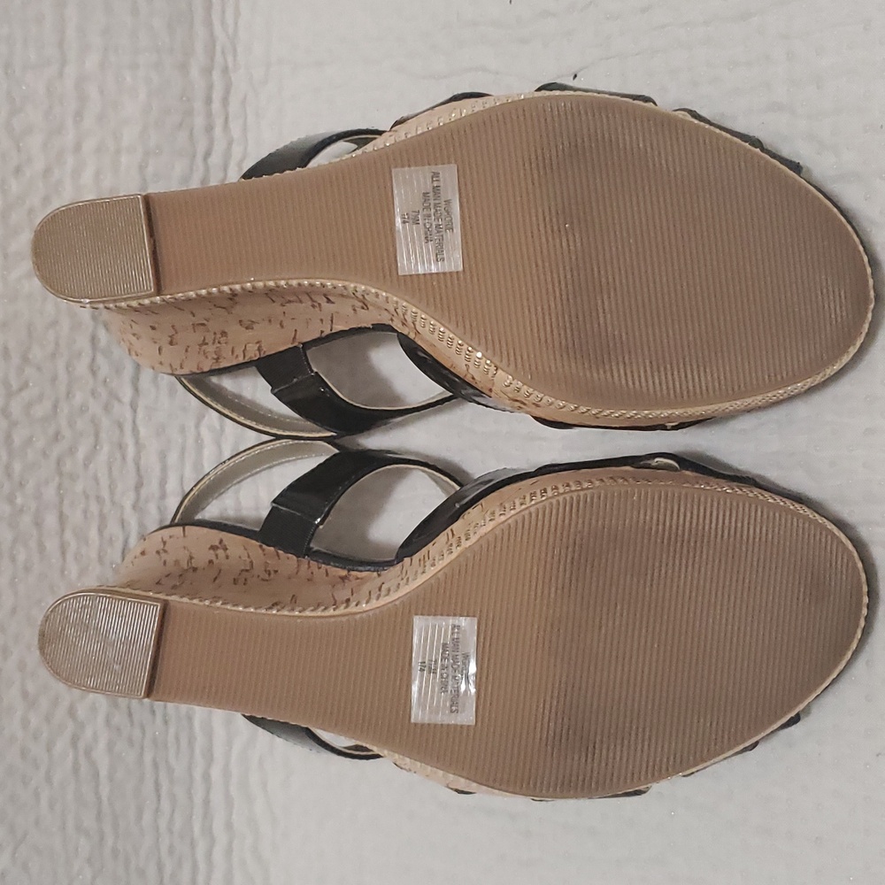 Black Wedge Sandals - Picture 4 of 4